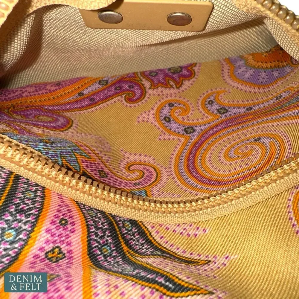 Etro Paisley Mini Zip Pouch Cosmetic‎ Bag Boho Festival Y2K Luxe Travel Designer